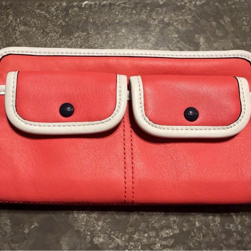 Coach Legacy Two Tone Leather Zippy Wallet